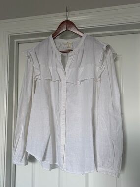 H&M linen blend blouse size medium